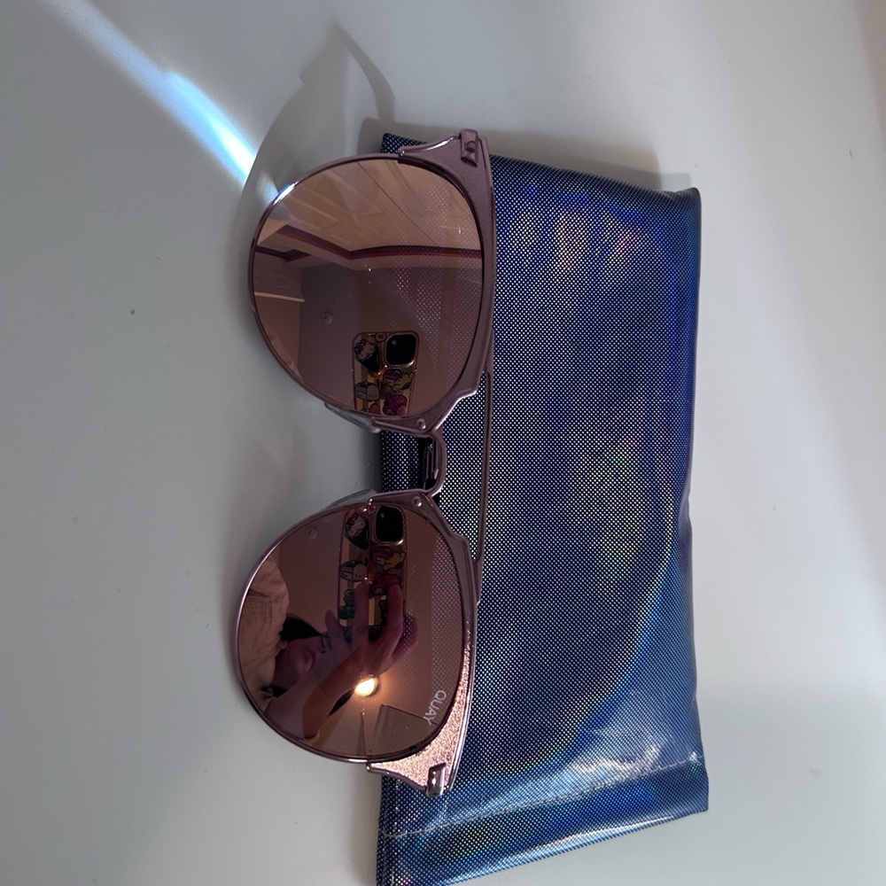 Quay Rose Gold Reflective Sunglasses